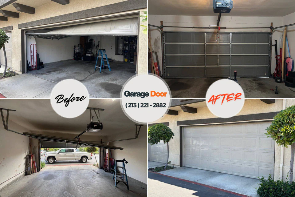 Before and after: garage door repair Spokane, WA